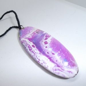 Grape Driftwood Handpainted Artisan Necklace